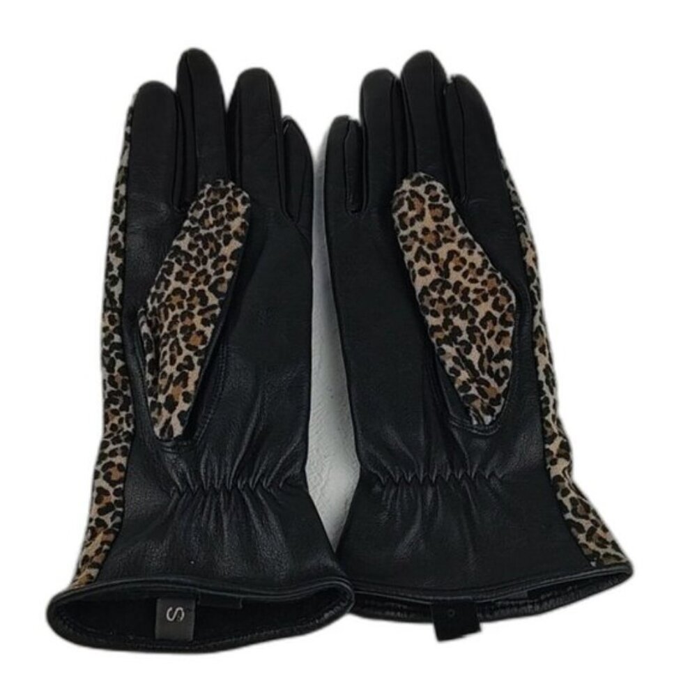 Leather Blend Animal Print Gloves EUC Echo Size Small Y2k - Picture 5 of 10